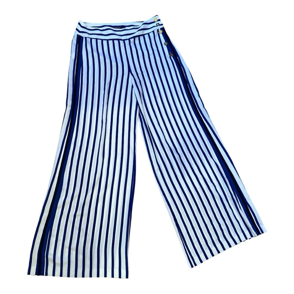 Ralph Lauren striped wide leg Casual Palazzo Pants NWT Size 14